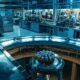 a gleaming, state-of-the-art pharmaceutical tablet manufacturing facility filled with vibrant machinery and pristine workspaces, bathed in bright, even lighting that showcases the meticulous production process.