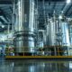 a sleek laboratory setting showcases advanced pharmaceutical contract manufacturing equipment, illuminated by bright overhead lights, embodying innovation and precision in modern medicine.