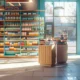 a vibrant pharmacy storefront, boasting an array of neatly organised products in colourful packaging, bathed in warm afternoon sunlight that highlights the welcoming atmosphere of the pharma franchise pcd.