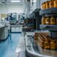 a sleek, modern laboratory filled with high-tech equipment showcases the intricate process of nutraceutical tablet production, highlighting precision and innovation in outsourced supplement manufacturing.